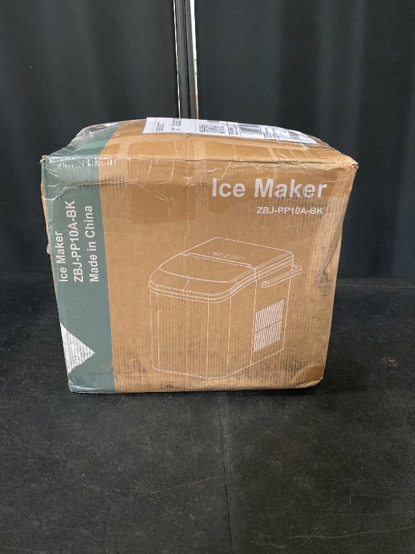 Photo 1 of Countertop Ice Maker,9 Cubes in 6 Mins,26lbs in 24Hrs,2 Sizes of Bullet Ice,Auto-Cleaning,Portable Ice Machine with Handle,Basket and Scoop for Home Kitchen,Party and Camping(Black)
