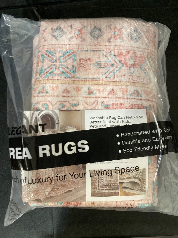 Photo 1 of LIVEBOX Washable 9x12 Area Rugs for Living Room, Light Pink Soft Large Rugs for Bedroom, Non-Slip Boho Cute Floral Area Rug for Dining Room