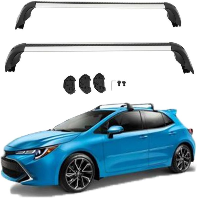 Photo 1 of 2PCS Aluminun Cross Bar fits for Corolla Hatchback 2019-2024 Cargo Racks Roof Racks Carrier Bars, SILVER