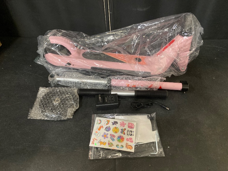 Photo 1 of Electric Scooter for Kids Age 6-10, Kick-Start Boost Scooter with Adjustable Speed and Height, Flash Wheel & Deck Lights