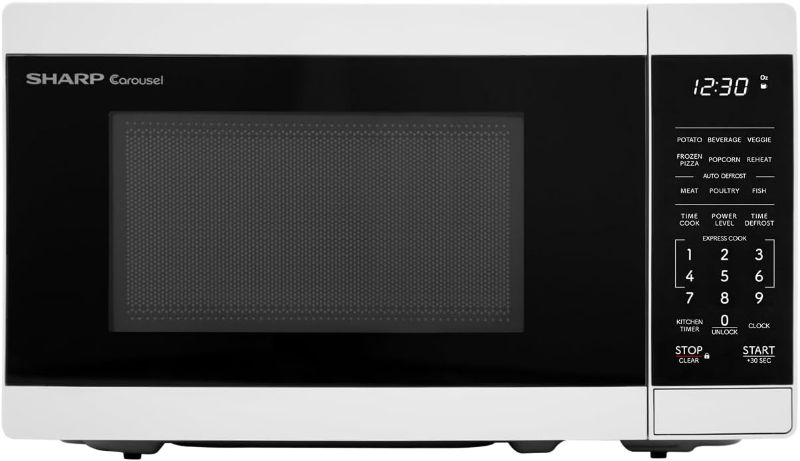 Photo 1 of SHARP Compact Countertop Microwave Oven with Removable 10" Carousel Turntable, 700 Watt, 0.7 Cubic Feet, White