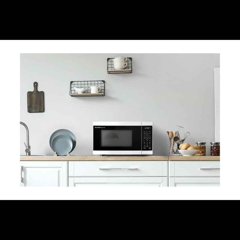 Photo 1 of SHARP Compact Countertop Microwave Oven with Removable 10" Carousel Turntable, 700 Watt, 0.7 Cubic Feet, White