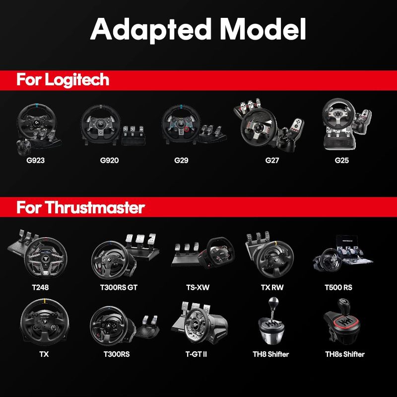 Photo 1 of RACGTING Racing Wheel Stand for Logitech G29 - Foldable Racing Simulator Cockpit, Adjustable Sim Racing Stand for Logitech G920/G923/G27/G25, Thrustmaster T248X/T248/T300RS/T150/458, Black