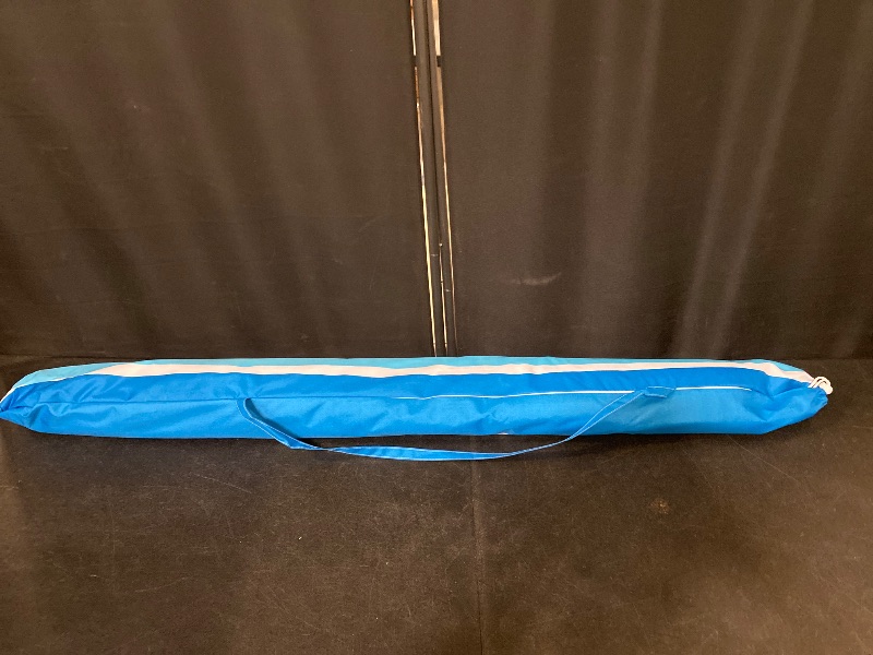Photo 1 of 8FT Large Beach Umbrella with Level 7 Wind Resistance, Sand Anchor, Portable Outdoor Umbrella with UPF50+ UV Protection, Tilt Sun Shelter for Beach, Patio, Yard