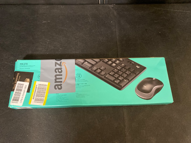 Photo 1 of Logitech K270 Wireless Keyboard for Windows, 2.4 GHz Wireless, Full-Size, Number Pad, 8 Multimedia Keys, 2-Year Battery Life, Compatible with PC, Laptop, Black