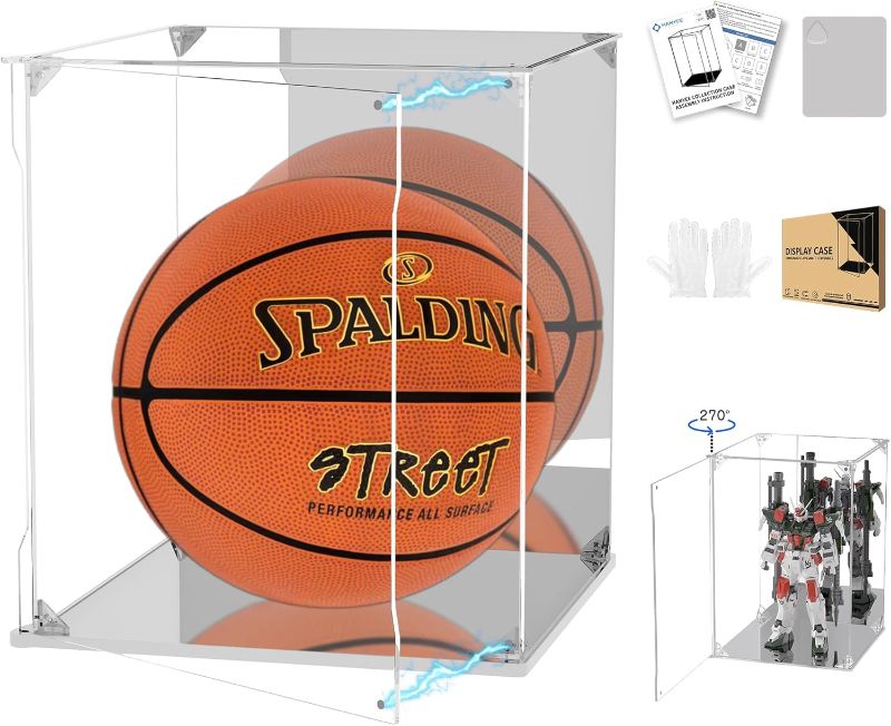 Photo 1 of Clear Acrylic Display Case with Mirrored Back and Base, UV Protected Acrylic Box with Magnetic Door, Dustproof Display Box Showcase for Collectibles, Figures, Models, Toys (12x12x12inch)