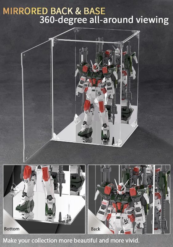 Photo 1 of Clear Acrylic Display Case with Mirrored Back and Base, UV Protected Acrylic Box with Magnetic Door, Dustproof Display Box Showcase for Collectibles, Figures, Models, Toys (12x12x12inch)