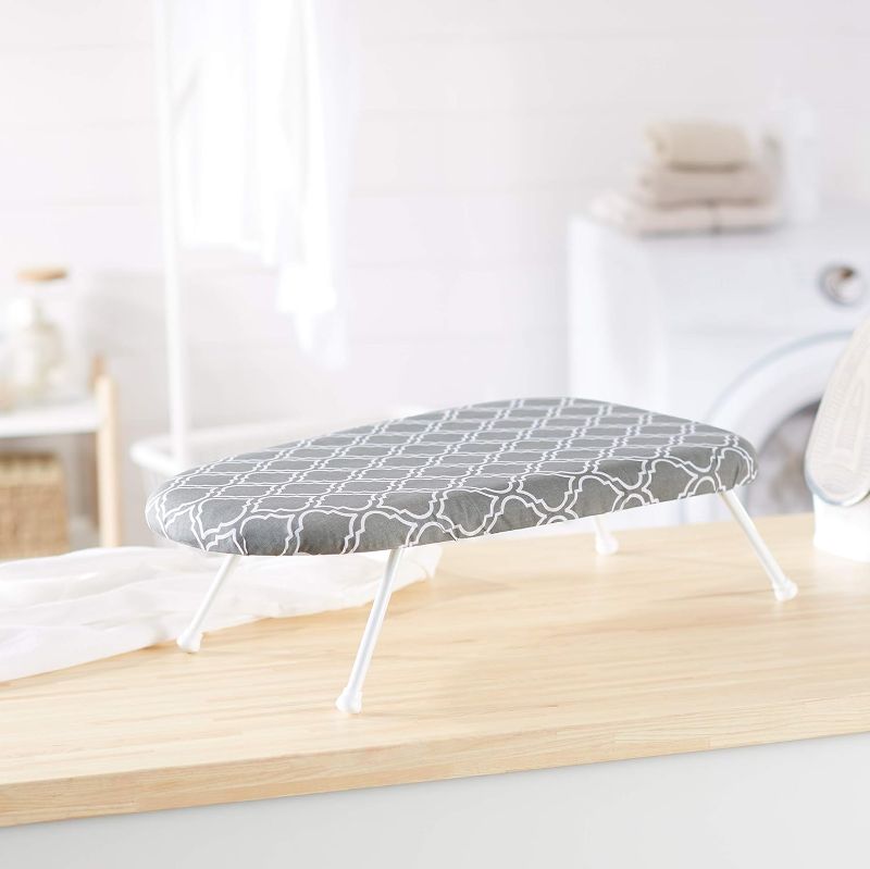 Photo 1 of Amazon Basics Compact Tabletop Ironing Board with Folding Legs - Trellis Removable Cover