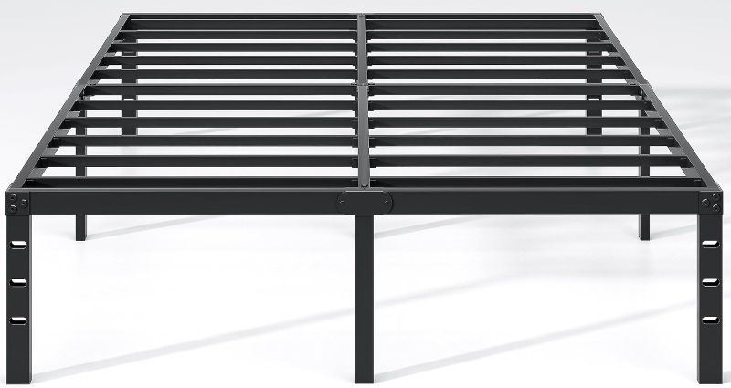 Photo 1 of Metal Bed Frame,Queen Size Bed Frame with Storage Space,Heavy Duty Sturdy Mattress Foundation,Easy Assembly,No Box Spring Needed, Black,14 Inch,Queen