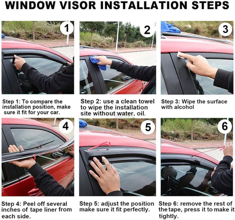 Photo 1 of Side Window Deflectors for HIACE MK5/H200 2005-2018 2pcs Car Rain Shield Window Visors Rain Guard Windows Rain Cover Car Wind-Deflectors Side Window rain Guards Side Window Deflector