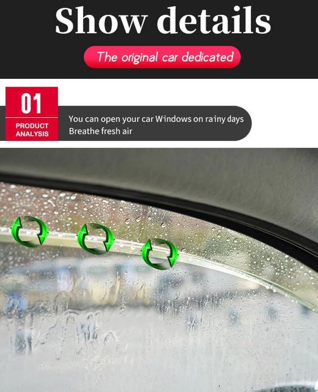 Photo 1 of Side Window Deflectors for HIACE MK5/H200 2005-2018 2pcs Car Rain Shield Window Visors Rain Guard Windows Rain Cover Car Wind-Deflectors Side Window rain Guards Side Window Deflector