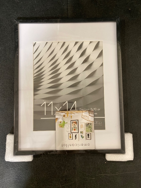 Photo 1 of Homeforia Black 11x14 Picture Frame, High End Metal 11x14 Poster Frames with Mat 8x10, 11 x 14 Black Frame Matted to 8 x 10 inch Photo, 11 by 14 Thin Hanging Frames, Tempered Glass, Wall Kit, Set of 1