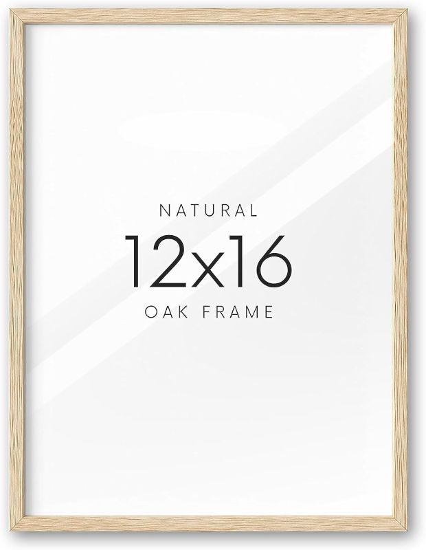 Photo 1 of UPWOIGH 12x16 Oak Wood Picture Frame - Minimalist 12x16 Poster Frame, 12"x16" Picture Frame Wood, Natural Solid Wooden Picture Frames for Wall Art Photo and Prints (Set of 3)