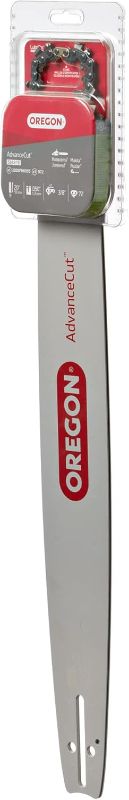 Photo 1 of Oregon Chainsaw Guide Bar & Chain Combo, AdvanceCut Replacement for Saw Chains, Bar Length 20" (50cm) with Low Kickback Chain Set, 3/8" Pitch, 0.050" Gauge, 72 Drive Links (584818)