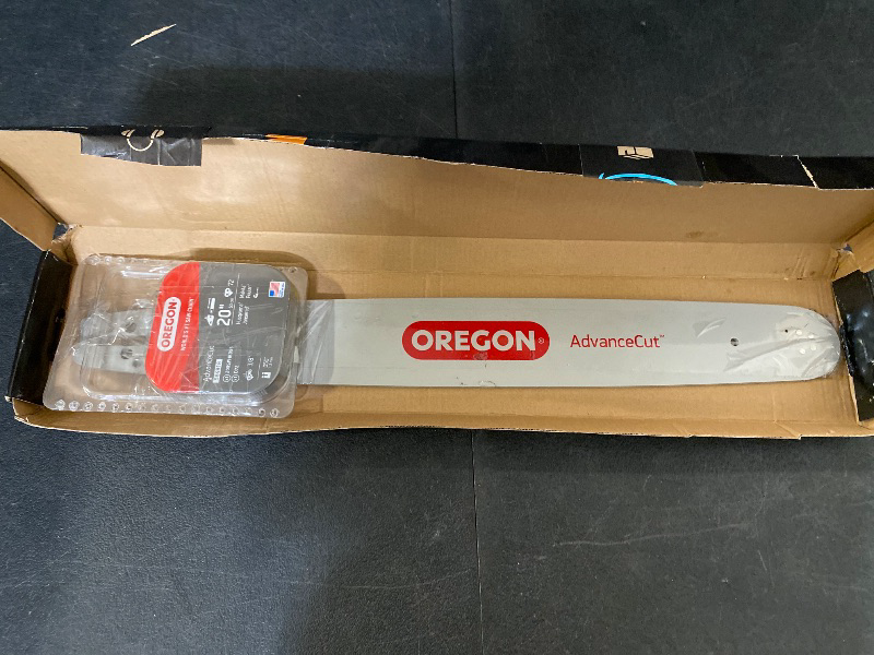 Photo 1 of Oregon Chainsaw Guide Bar & Chain Combo, AdvanceCut Replacement for Saw Chains, Bar Length 20" (50cm) with Low Kickback Chain Set, 3/8" Pitch, 0.050" Gauge, 72 Drive Links (584818)