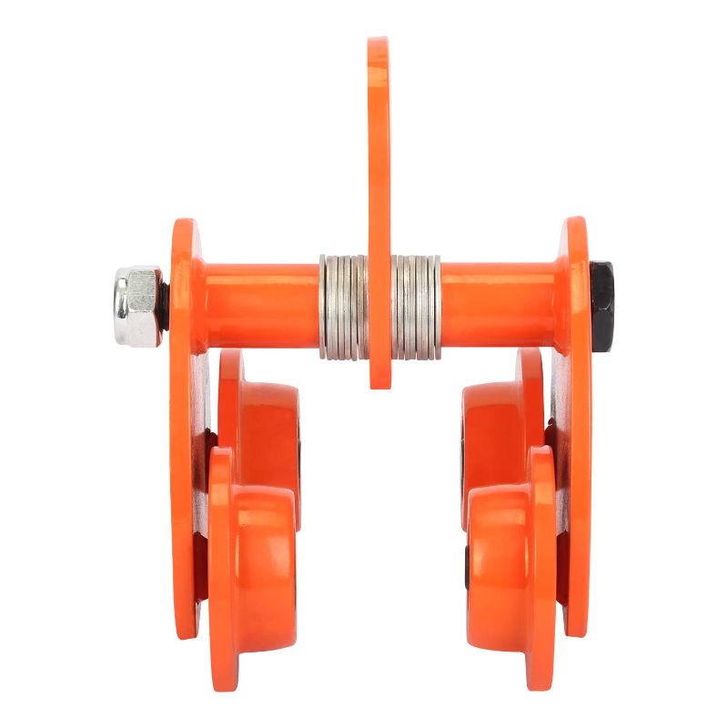 Photo 1 of Nisorpa 1 Ton Manual Trolley, 2200LBS Capacity Heavy Duty Beam Plain Trolley Push Beam Track Roller Trolley Crane Lift Dual Wheels Garage Hoist for Straight Curved I Beam Lifting and Hoisting