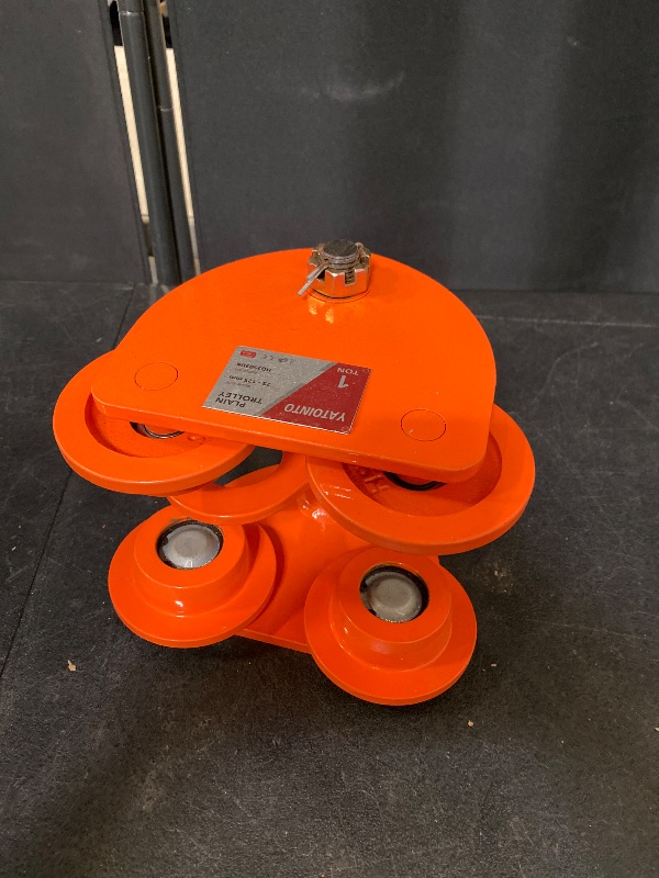 Photo 1 of Nisorpa 1 Ton Manual Trolley, 2200LBS Capacity Heavy Duty Beam Plain Trolley Push Beam Track Roller Trolley Crane Lift Dual Wheels Garage Hoist for Straight Curved I Beam Lifting and Hoisting