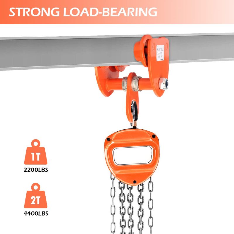 Photo 1 of Nisorpa 1 Ton Manual Trolley, 2200LBS Capacity Heavy Duty Beam Plain Trolley Push Beam Track Roller Trolley Crane Lift Dual Wheels Garage Hoist for Straight Curved I Beam Lifting and Hoisting