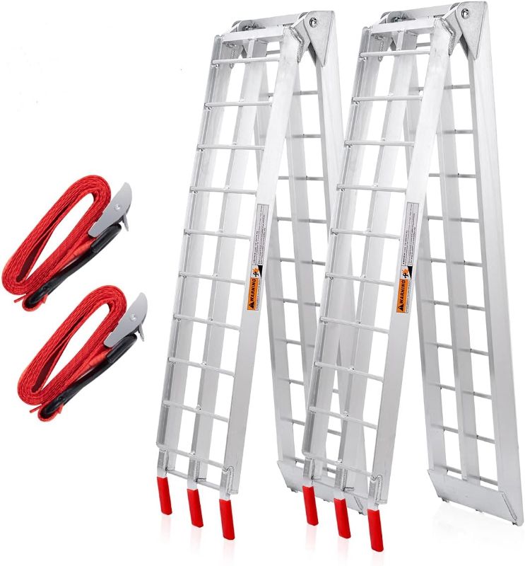 Photo 1 of ATV Aluminum Folding Loading Ramps 1500lbs Capacity 7.5FT, 2pc Lightweight Portable for Truck, Motorcycle, 4 Wheeler, Pickup, Trailer, Lawn Mower, Dirt Bike