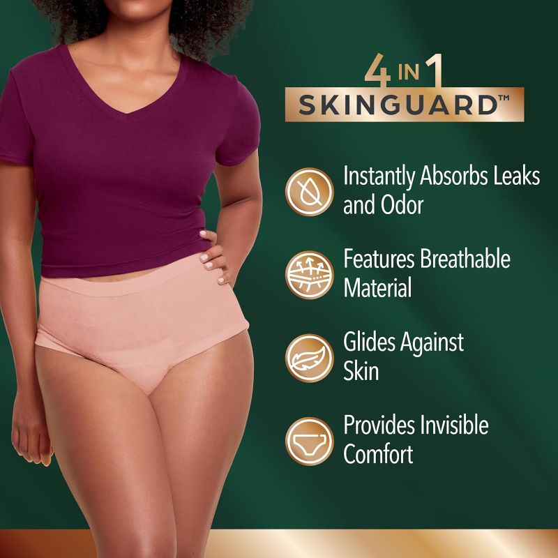 Photo 1 of Depend Silhouette Adult Incontinence & Postpartum Bladder Leak Underwear for Women, Maximum Absorbency, Extra Large, Pink, 48 Count (2 Packs of 24), Packaging May Vary