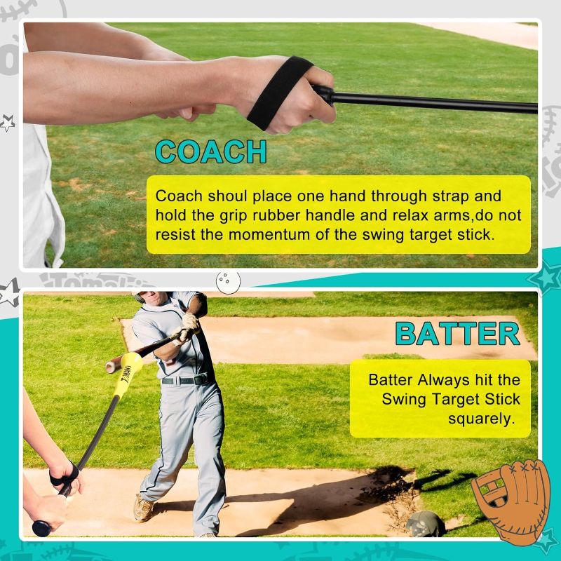 Photo 1 of Hitting Stick Batting Swing Trainer, Batting Practice Equipment for Baseball and Softball, Ideal One-on-One Coaching Tool for Baseball 54''