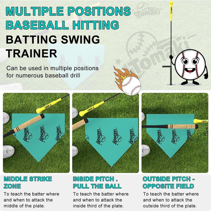 Photo 1 of Hitting Stick Batting Swing Trainer, Batting Practice Equipment for Baseball and Softball, Ideal One-on-One Coaching Tool for Baseball 54''