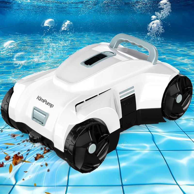 Photo 1 of Automatic Pool Vacuum Robot, Cordless Robotic Pool Cleaner for Above Ground Pools and Flat Inground Pools, Pool Vacuum Cleaner Automatically Removes Debris Underwater, 90-120Min Runtime