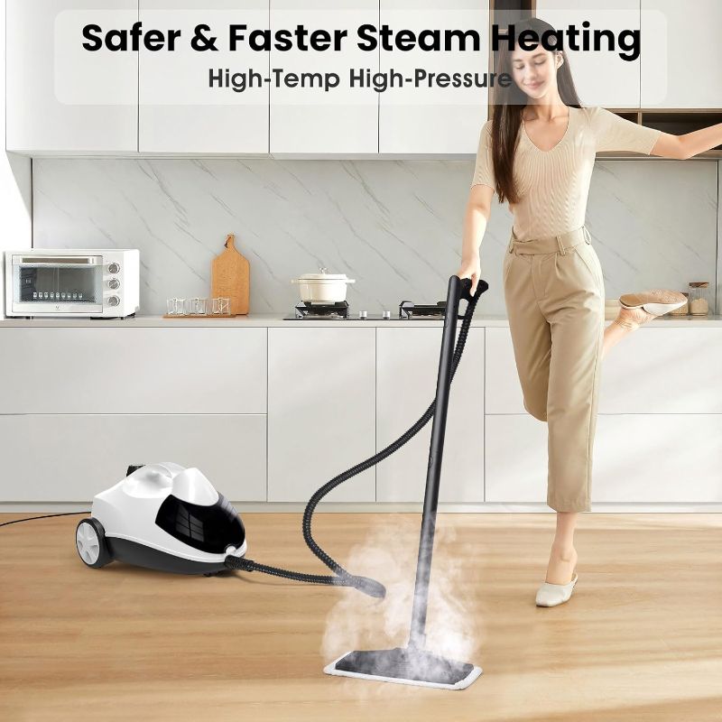 Photo 1 of Steam Cleaner Sweepcent 1.5L Steamer for Cleaning Fast Heating 6-in-1 Multi-Surface with 8 Accessories UL499 Certified portable High Pressure Steam Cleaner for Home, Car, Floors, Sofas, Tiles, Grout