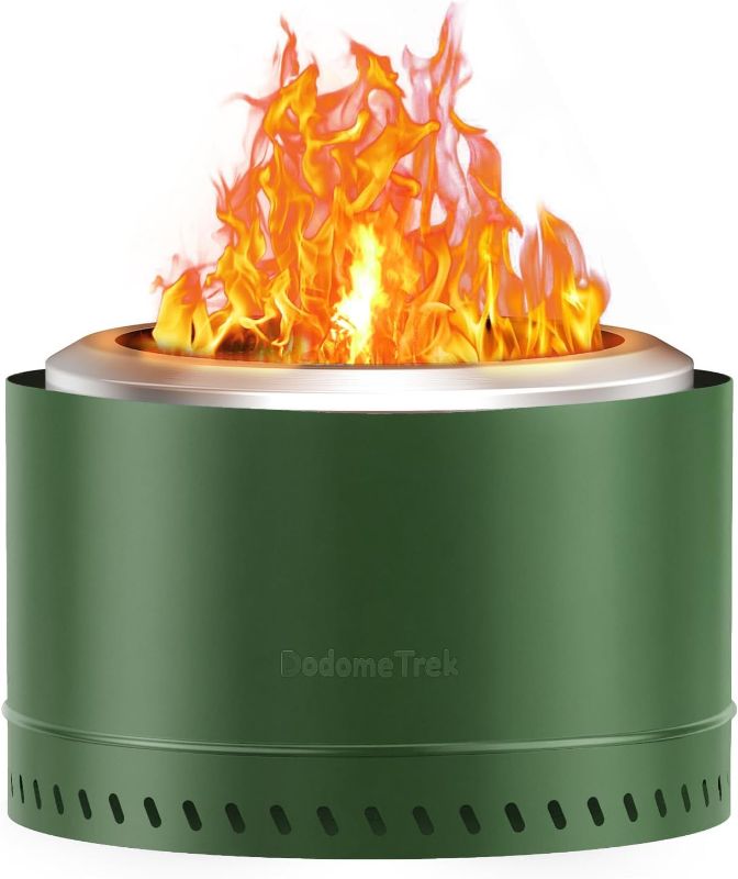 Photo 1 of Smokeless Fire Pit, Portable Firepit Outdoor, 27 Inch Olive