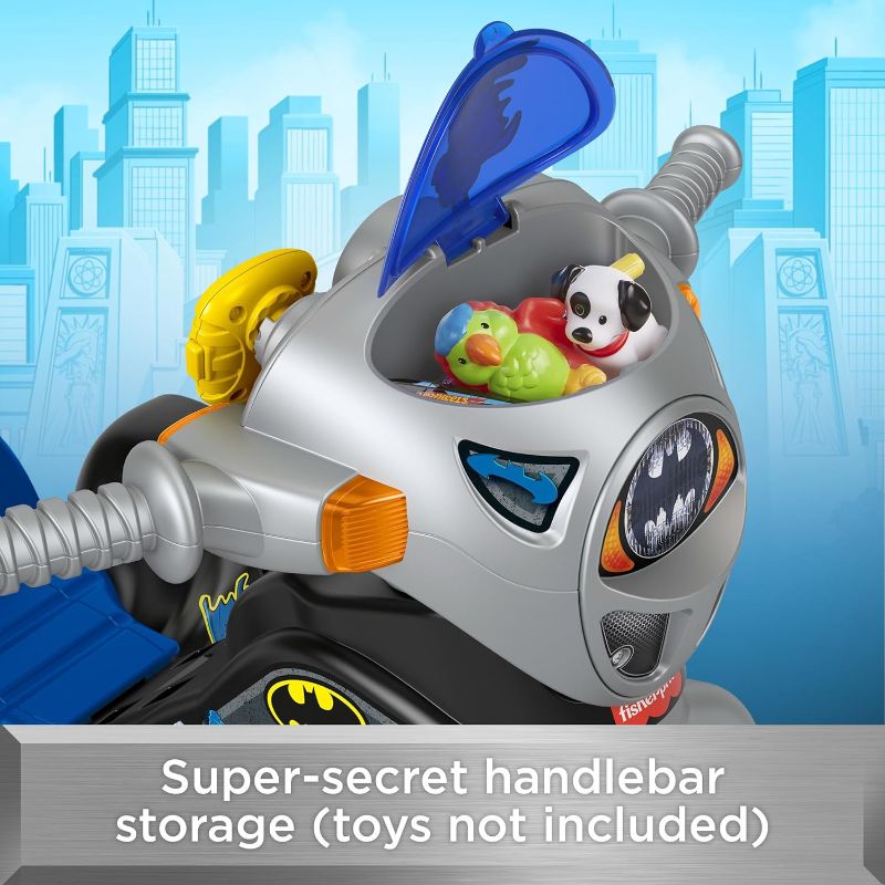 Photo 1 of Fisher-Price Toddler Tricycle DC Super Friends Batman Lights & Sounds Trike, Toy Bike with Storage for Outdoor Play, Kids Ages 2+ Years