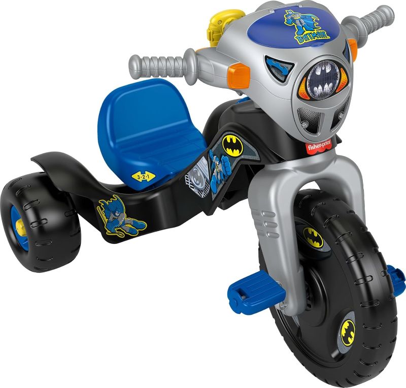 Photo 1 of Fisher-Price Toddler Tricycle DC Super Friends Batman Lights & Sounds Trike, Toy Bike with Storage for Outdoor Play, Kids Ages 2+ Years