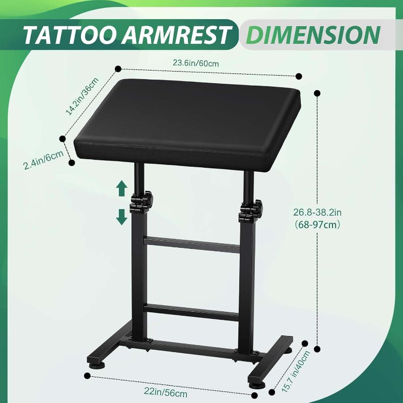 Photo 1 of POARMEEY Tattoo Armrest XXL Height Adjustable Oversized Tattoo Arm Rest for Tattoo Supplies