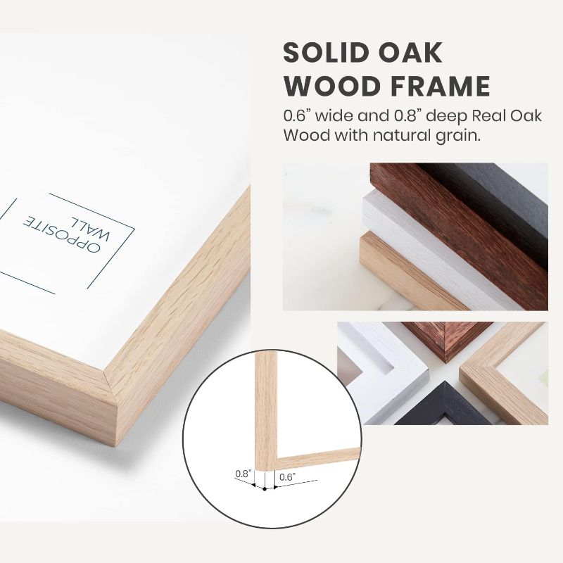 Photo 1 of Opposite Wall - 20x20 in - Natural Solid Oak Wood Picture Frame - Lightweight, Versatile & Shatterproof - Wall Hanging Photo or Poster Frame - Wall Decor for Office, Gallery & Home