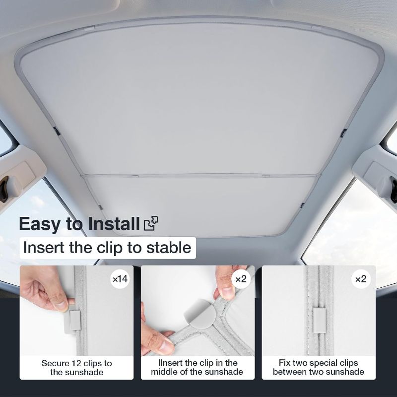 Photo 1 of Sunshade Roof for Tesla Model Y Accessories No Sag Sun Protection Roof Shade Heat Insulation Foldable Roof Sun Shade Car Accessories