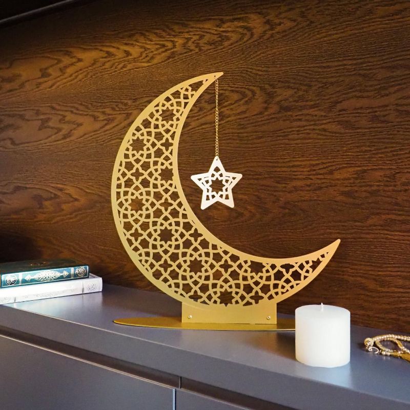 Photo 1 of WALL ART ISTANBUL Metal Freestanding Crescent Moon Decor, Ramadan Decoration for Home, Islamic Table Top Decor, Eid Tree, Islamic Home Decor, Muslim Gifts