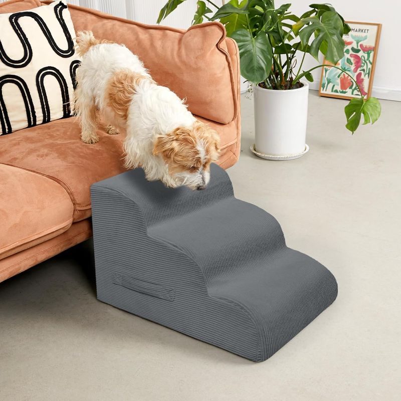 Photo 1 of Dog Stairs for Small Dogs and Cats, 20" H 4 Steps Dog Ramp for High Beds, Couch, Sofa, Waterproof Pet Stairs with Removable Washable Cover, Non-Slip Sturdy Pet Steps