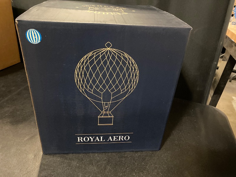 Photo 1 of Authentic Models, Floating The Skies Air Balloon, Hanging Home Decor - 5.3 Inch Height, Historic Hot Air Balloon Model for Home Decor, Detailed Vintage Decorations to Hang from Ceiling - Blue