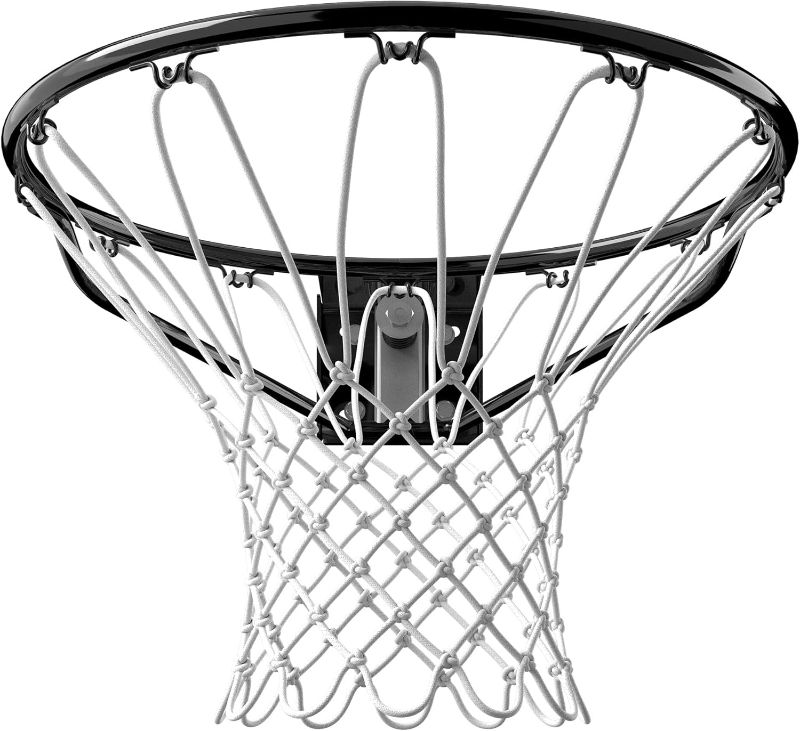 Photo 1 of Spalding Regulation Size 18" Steel Basketball Rim with Net Included | Choose from Fixed or Breakaway | Replacement Rim for Indoor or Outdoor Hoop