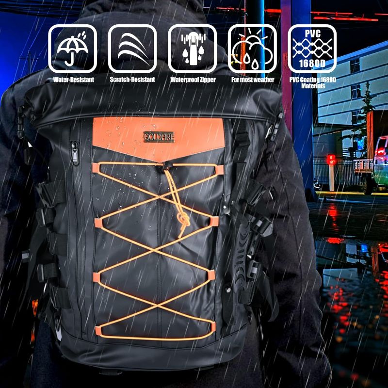 Photo 1 of Goldfire Ruckus Accessories,Expandable Motorcycle Tail Duffle Bag Travel Luggage Sissy Bar Bag + Blue Piping Motorcycle Ruckus Underseat Storage Bag Tool Organizer Bag For All Ruckus Scooter Models