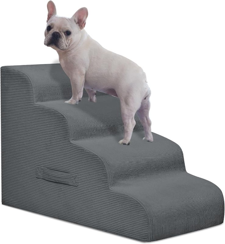 Photo 1 of Dog Stairs for Small Dogs and Cats, 20" H 4 Steps Dog Ramp for High Beds, Couch, Sofa, Waterproof Pet Stairs with Removable Washable Cover, Non-Slip Sturdy Pet Steps