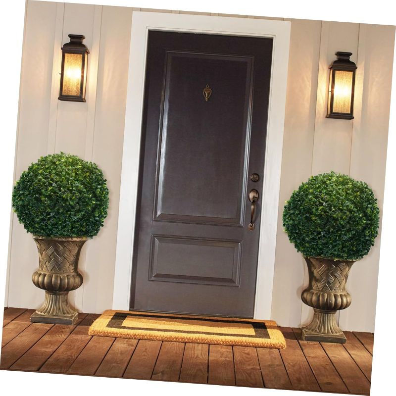 Photo 1 of HEALLILY 2pieces Artificial Topiary Realistic Grass Sphere Set for Wedding Decor Effortless Maintenance for Gardens Porches and Backyard Aesthetics