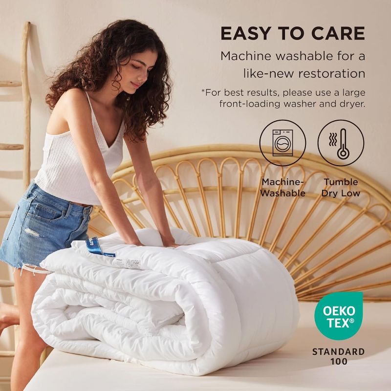 Photo 1 of Full - Bedsure Comforter Duvet Insert - Quilted Comforters Full Size, All Season Duvet, Down Alternative Bedding, with 8 Tabs, Gifts for Women/Men, White, Full 86 x 82 Inches