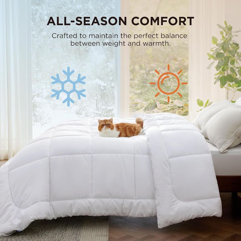 Photo 1 of Full - Bedsure Comforter Duvet Insert - Quilted Comforters Full Size, All Season Duvet, Down Alternative Bedding, with 8 Tabs, Gifts for Women/Men, White, Full 86 x 82 Inches