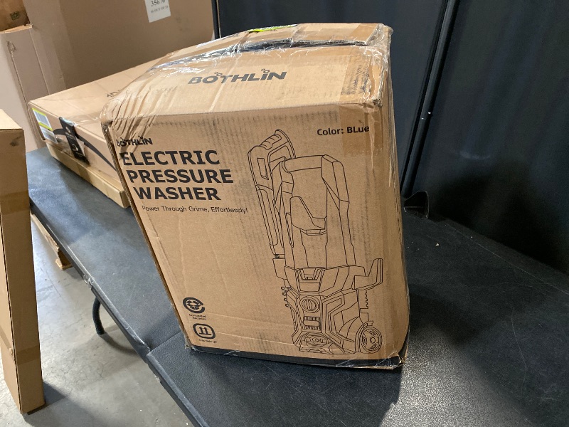 Photo 1 of Electric Pressure Washer - 2.5 GPM Portable Lightweight Power Washer, 4 Quick-Connect Nozzles & Adjustable Soap Tank Pressure Washers for Cars, Driveways, Patios, Fences, Decks, Facade, Home Cleaning