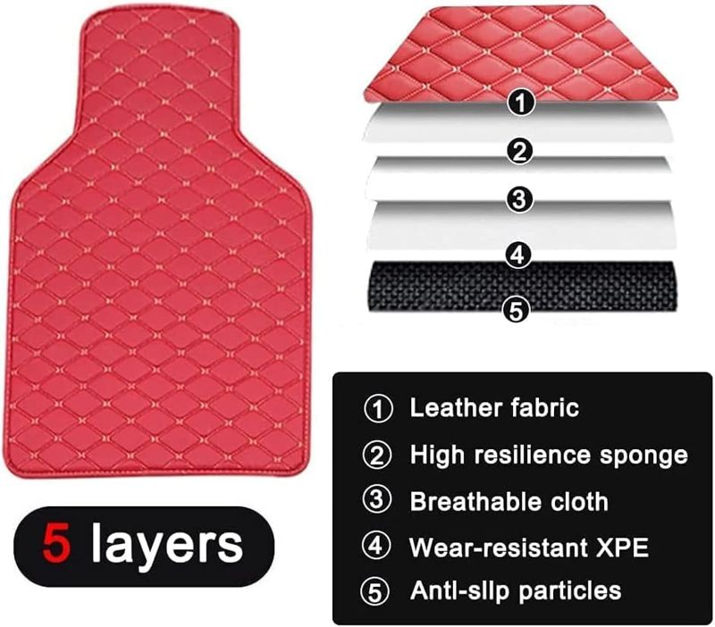 Photo 1 of Car Floor Mats for Porsche 911 (996) 1998 1999 2000-2004 LHD, All Weather Non-Slip Front Rear Floor Mats for Cars, Car Carpets Protection Floor Mats, Car Floor Liners,E Red