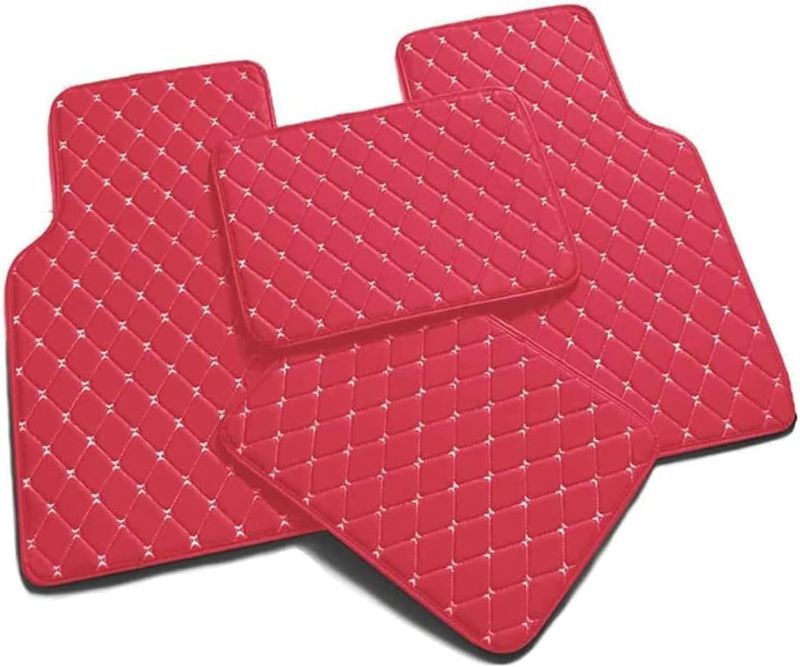 Photo 1 of Car Floor Mats for Porsche 911 (996) 1998 1999 2000-2004 LHD, All Weather Non-Slip Front Rear Floor Mats for Cars, Car Carpets Protection Floor Mats, Car Floor Liners,E Red