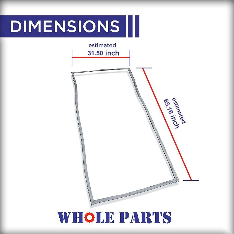 Photo 1 of Whole Parts Refrigerator Door Gasket (Magnetic Strip Inside, Gray Color) Part # 5304505782 - Replacement & Compatible with Some Electrolux, Frigidaire and Kenmore Refrigerators
