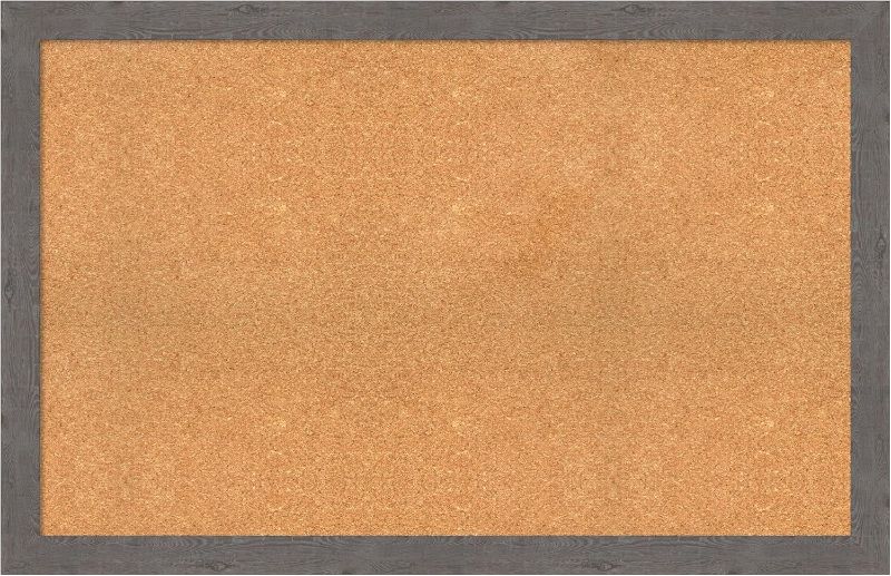 Photo 1 of Made for Amazon Frame for Echo Show 15 (Gen 2, 2024 Release)Amanti Art Natural Cork Board for Wall, 29x45 Vision Board with Grey Frame, Oversize Corkboard Office Decor for Home Organization, Country Rustic Corkboard Pinboard to Display Items for Home