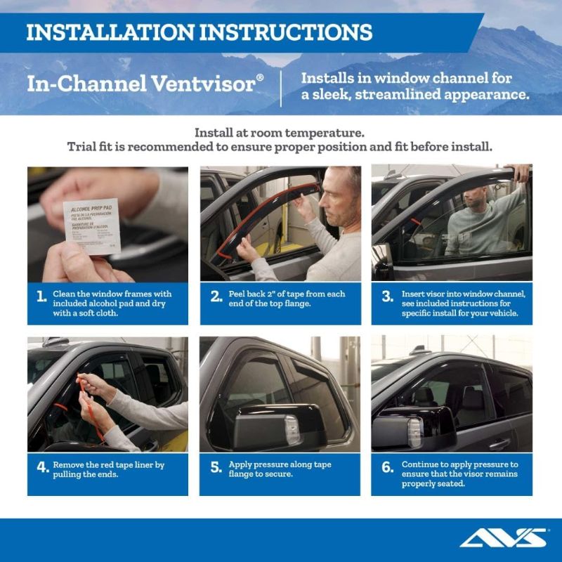Photo 1 of Auto Ventshade [AVS] In-Channel Rain Guards For 2019 - 2025 Chevrolet/GMC Silverado/Sierra 1500, 2022 LTD, 2020-2025 Silverado/Sierra 2500 & 3500 Crew Cab | Window Vent Visors, 4 pcs. - Smoke | 194805
