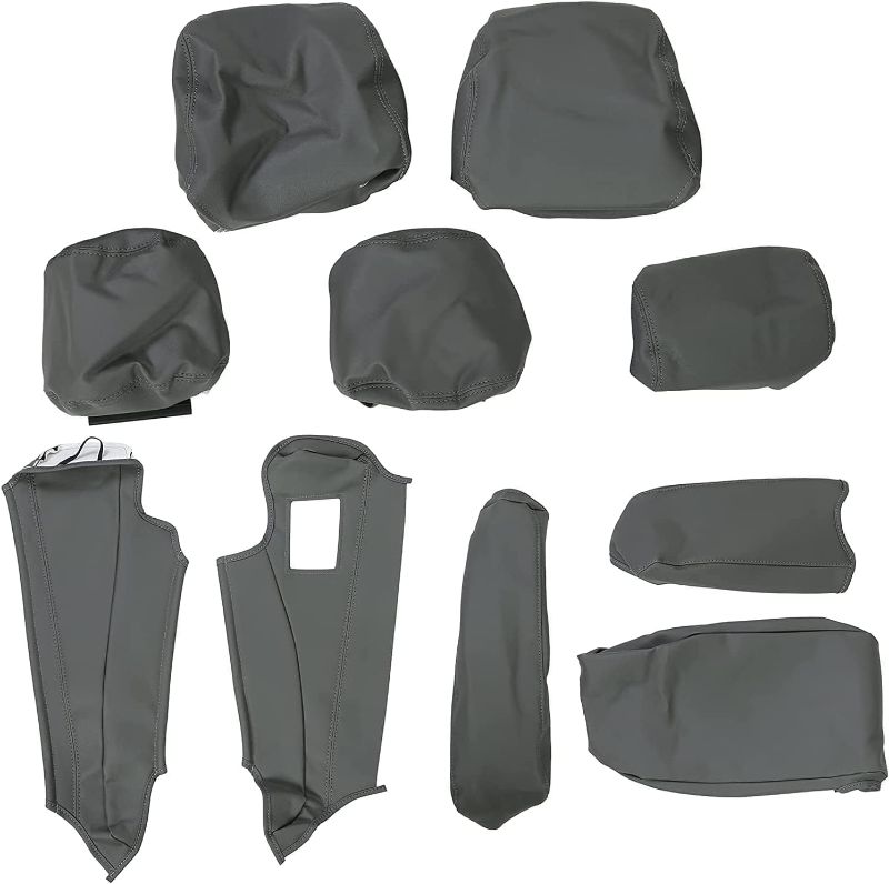 Photo 1 of Synthetic Leather Seat Covers Compatible with 2010-2015 Toyota Prius -Gray Front Rear